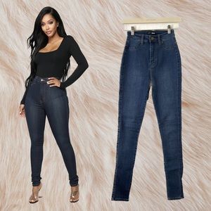 FASHION NOVA Dark Denim High Waist Skinny Jeans